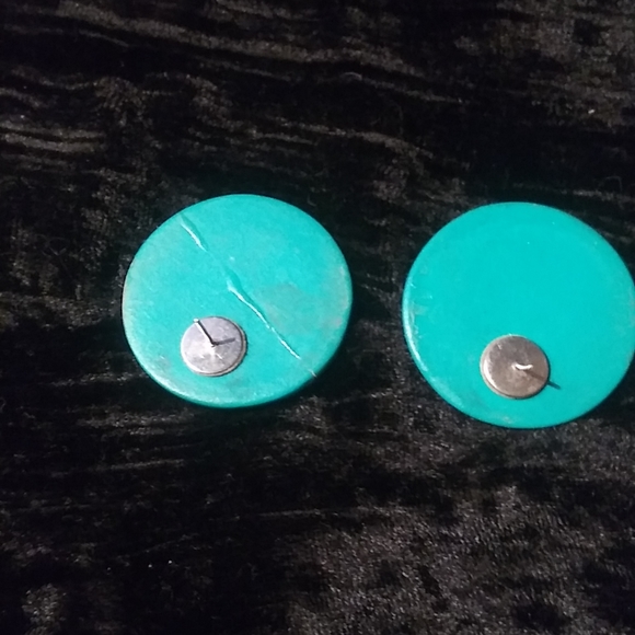 Hand painted 80s earrings - Picture 2 of 2